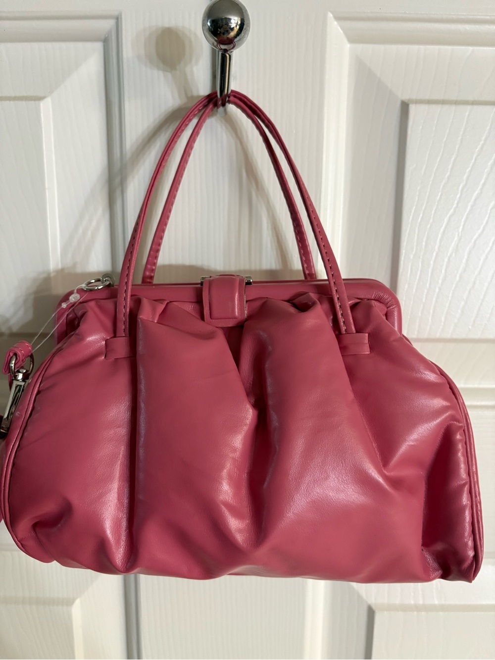 Pink Zara Soft Mini Crossbody Bag With Kiss Lock Closure